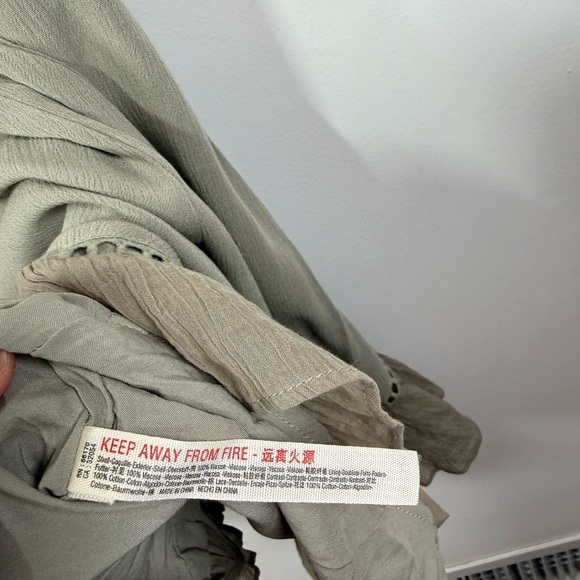 Free People Freya Mini Dress w/ Pockets & Lace Accents - Pale Green Small - Picture 7 of 8